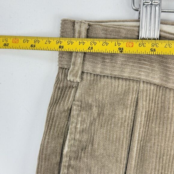 Paul Frederick Mens Pants Brown Corduroy Straight Cuffed Pleat Size 35x32 - Picture 9 of 13